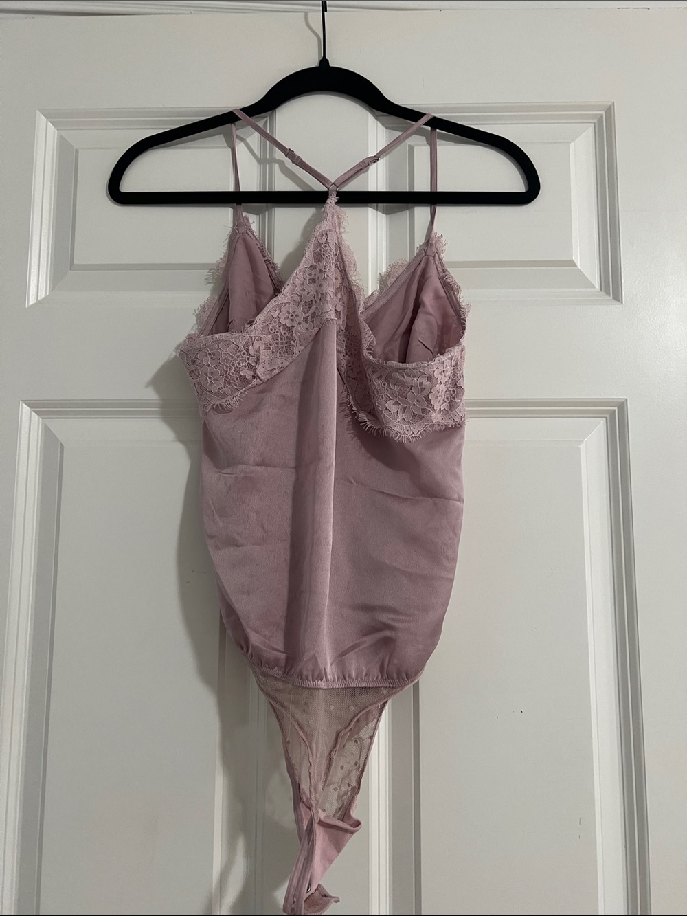 Abercrombie & Fitch Pink Satin Lace Bodysuit - Picture 3 of 4